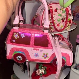 Pink Floral Car Crossbody Bag